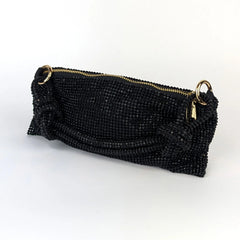 Bisi Rhinestone Clutch Bag - Midnight Noir | NEMILDN