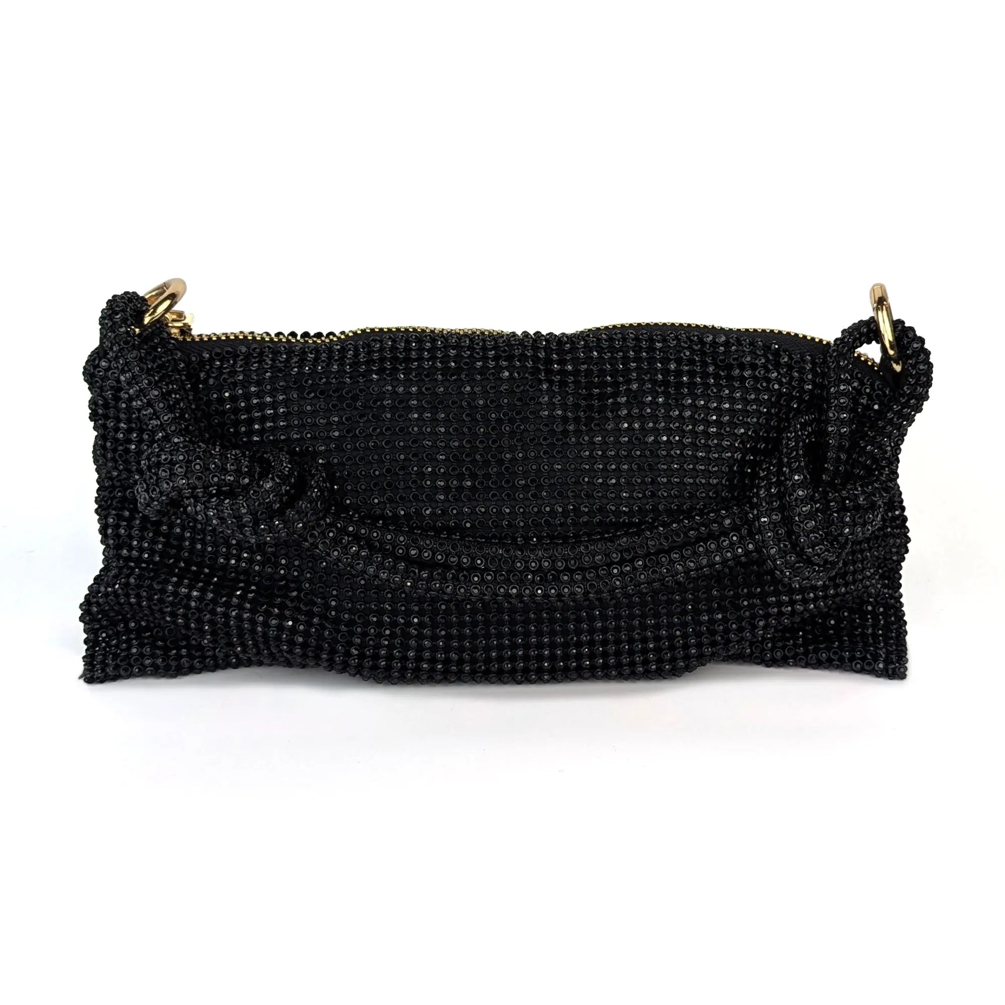 Bisi Rhinestone Clutch Bag - Midnight Noir | NEMILDN