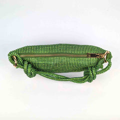 Bisi Rhinestone Clutch Bag - Matcha Green | NEMILDN