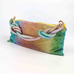 Bisi Rhinestone Clutch Bag - Sunset Crush | NEMILDN