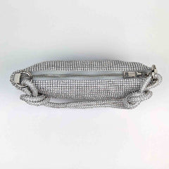 Bisi Rhinestone Clutch Bag - Cosmic Silver | NEMILDN