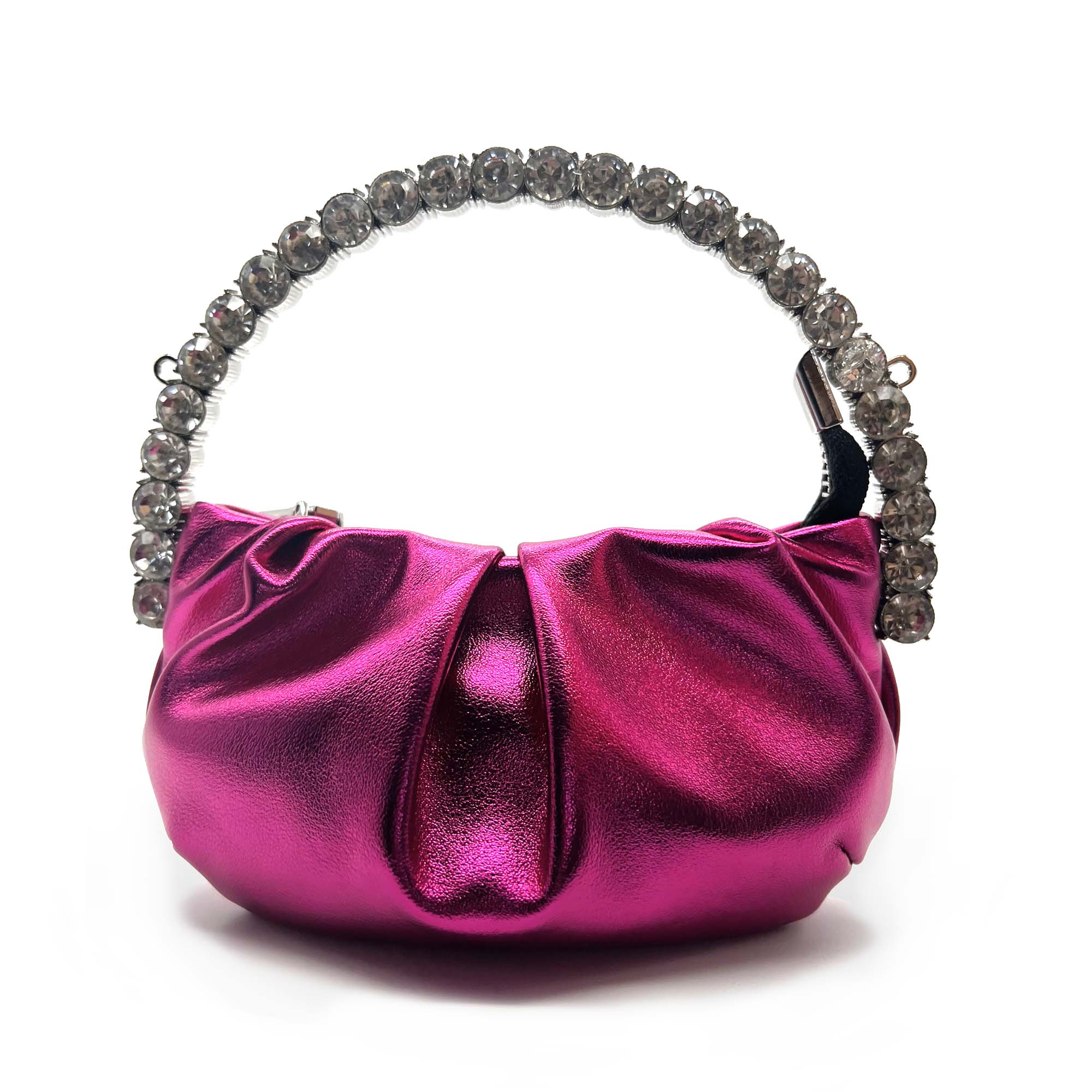 Maria Diamond Encrusted Bag - Fuchsia Pink | NEMILDN