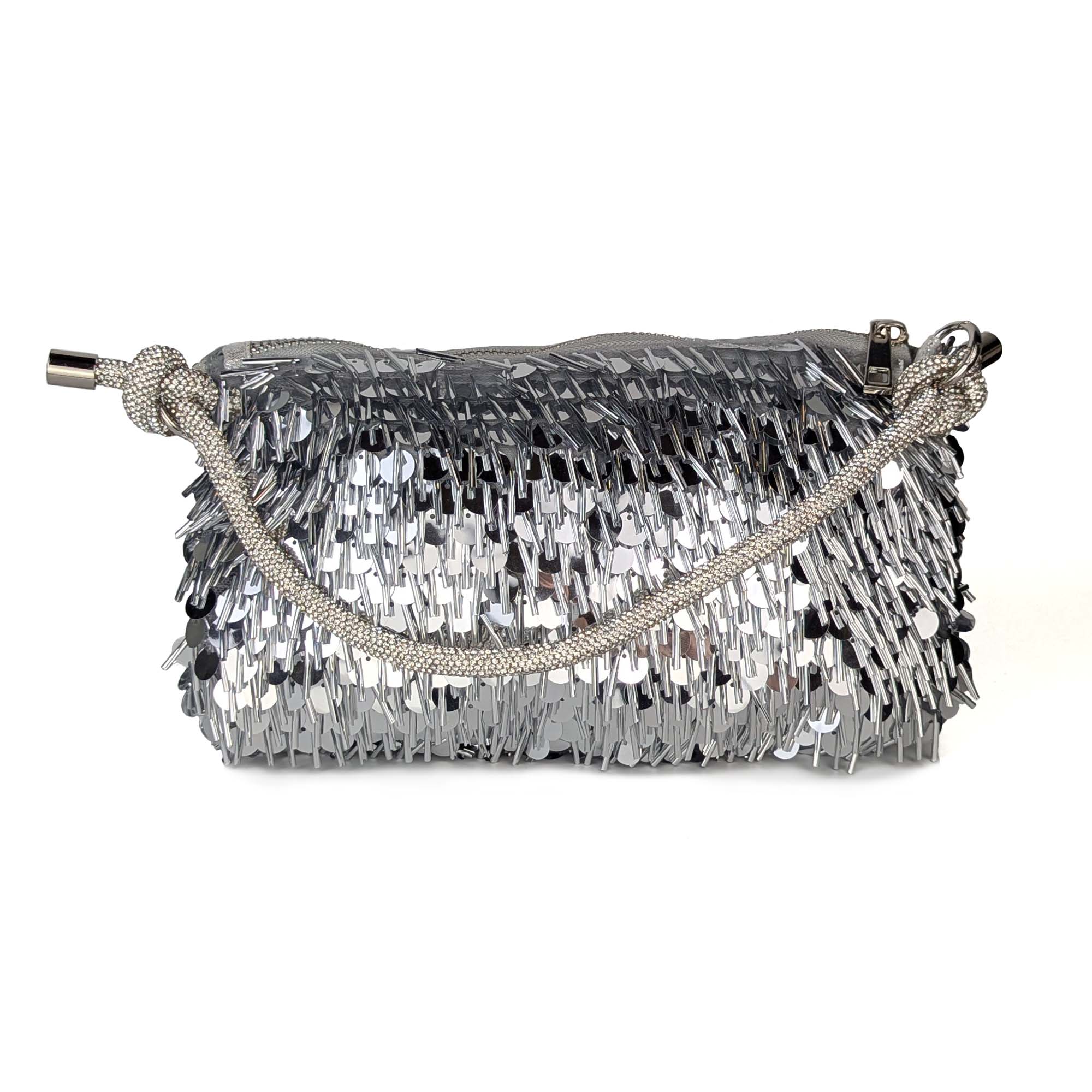 The Celeste Sequin Bag - Silver | NEMILDN