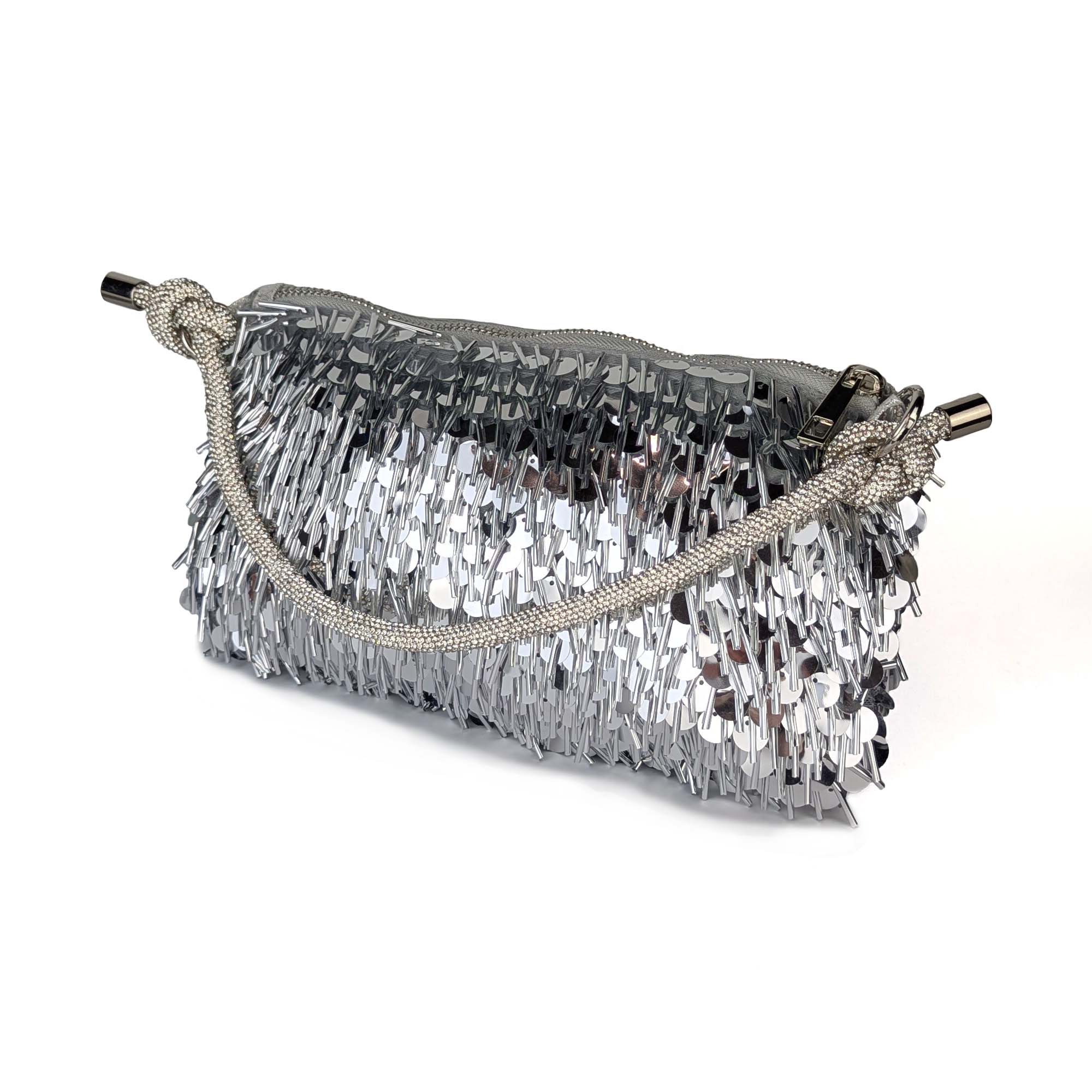 The Celeste Sequin Bag - Silver | NEMILDN