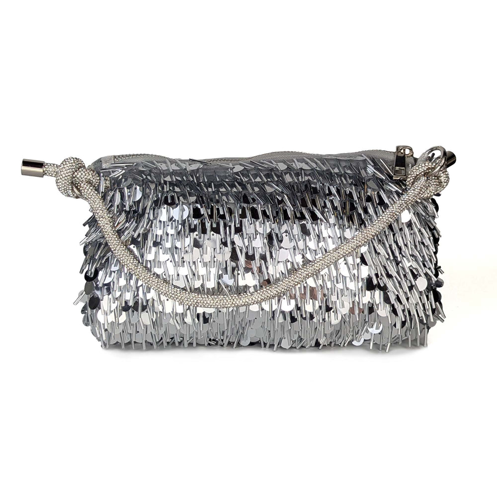 The Celeste Sequin Bag - Silver | NEMILDN