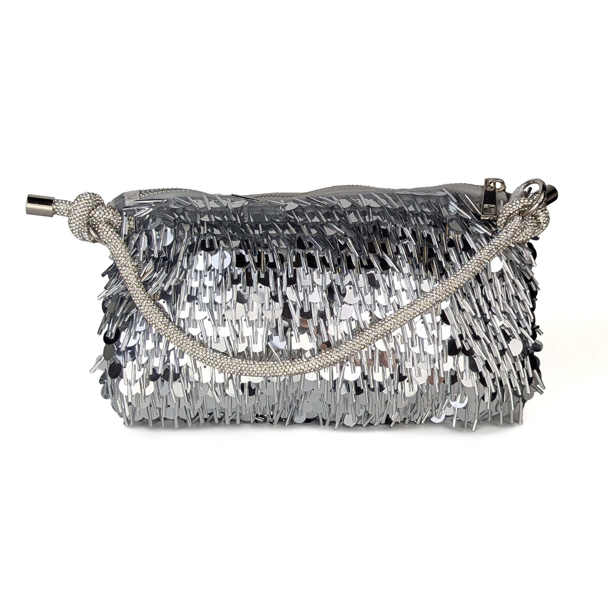 The Celeste Sequin Bag - Silver | NEMILDN