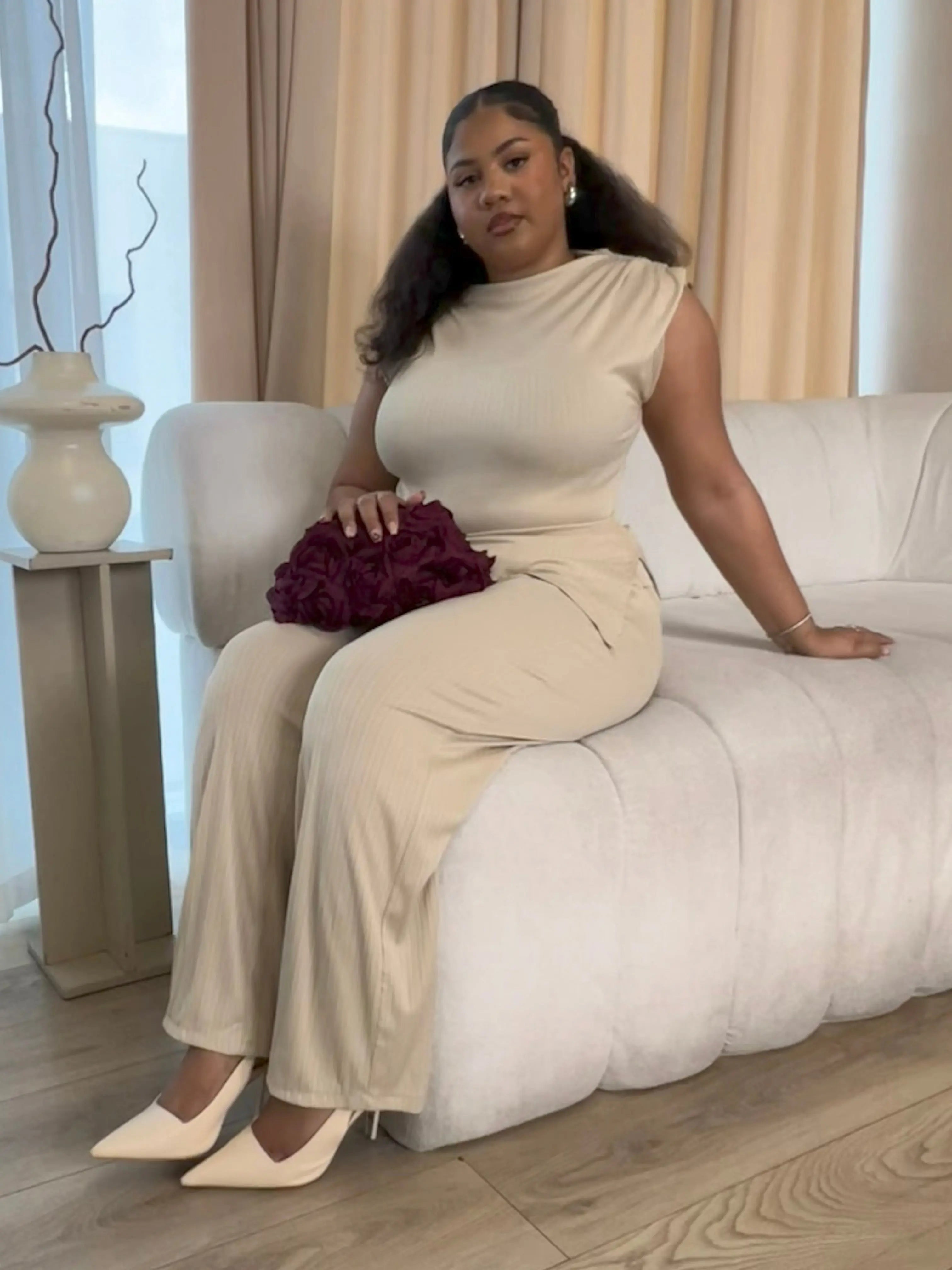 Rose Petal Clutch Bag - Mulberry Wine | NEMILDN